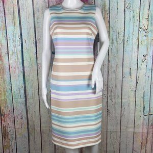 Calvin Klein Striped Scuba Sheath Dress